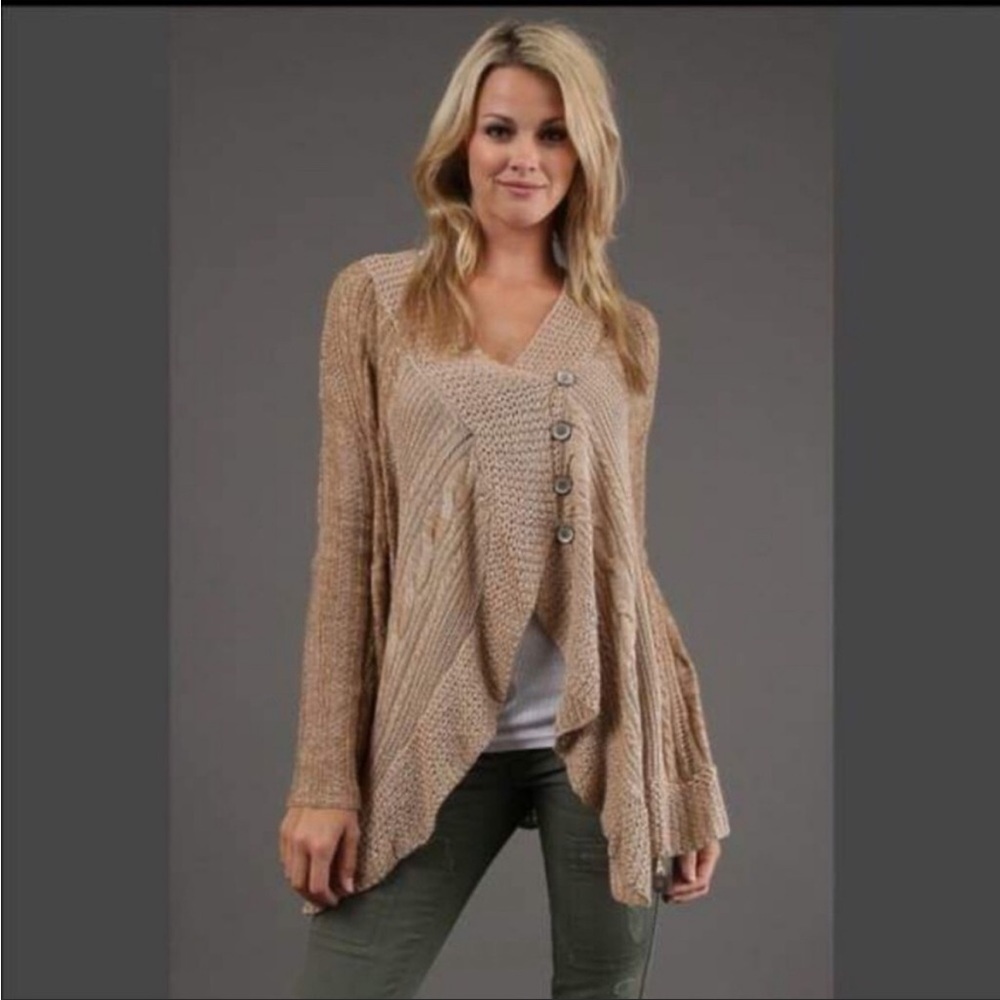 Free People Hemingway Knit Drape Cardigan